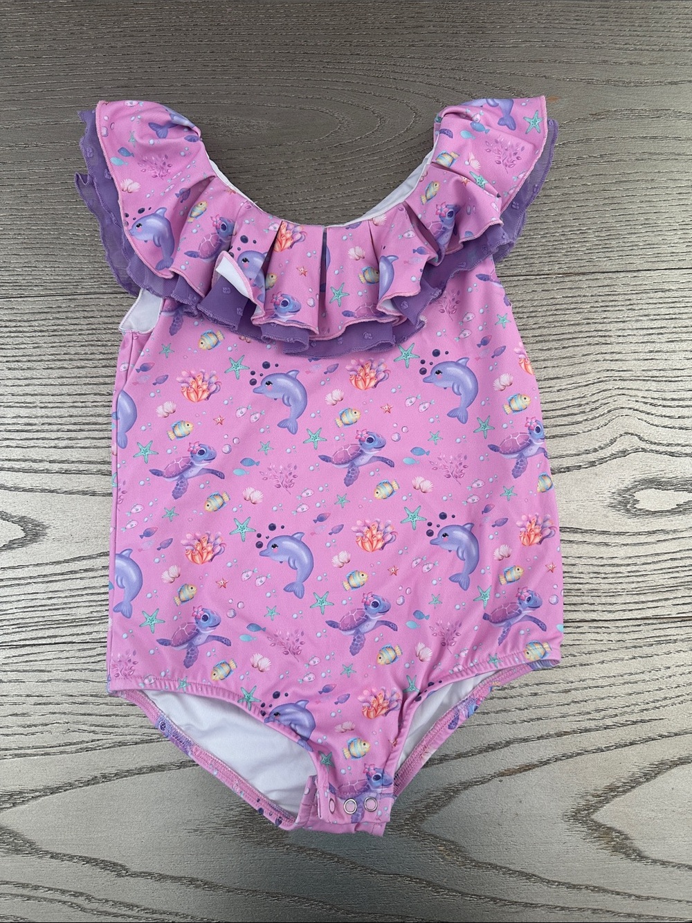 Always in Bloom Under The Sea Ruffle Swimsuit - size 6